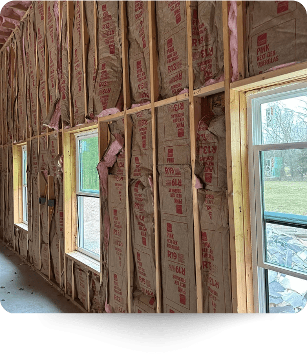 insulation installation in new construction home